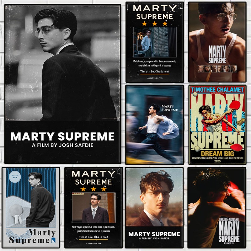 Table Tennis Illustration - Marty Supreme Tenis Stołowy Plakaty Filmowe